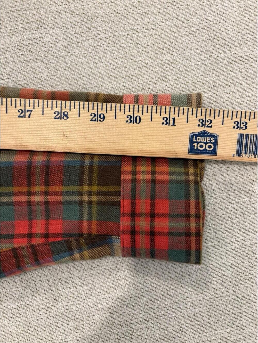 LL Bean Scotch Plaid Flannel Antique Dress Stewart Sz Large - Picture 5 of 8